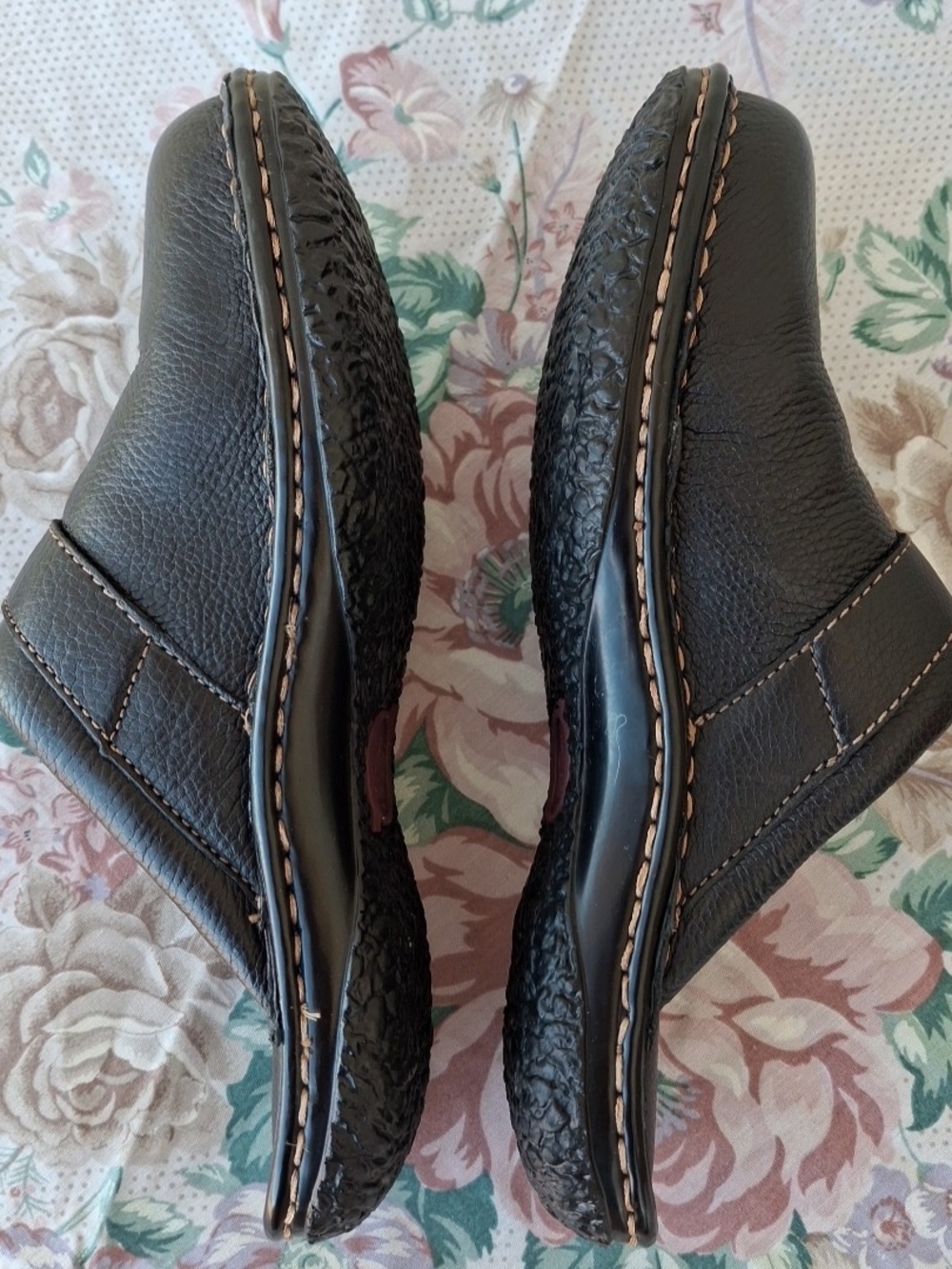 Born Leather Slip On Mules Womens Size 10 Black Clogs - Picture 6 of 8